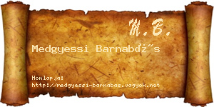 Medgyessi Barnabás névjegykártya